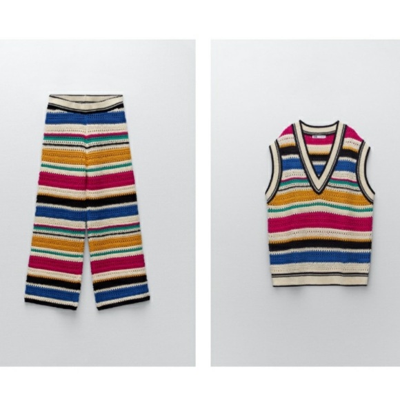 Zara Bloggers' Favorite Rainbow Crochet Vest and Pants Set 🌈 - Picture 8 of 8